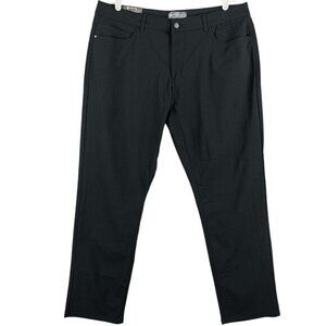 NWT Members Mark Men Benton Performance Stretch Black Pant 38x30 Slim Fit UPF 30